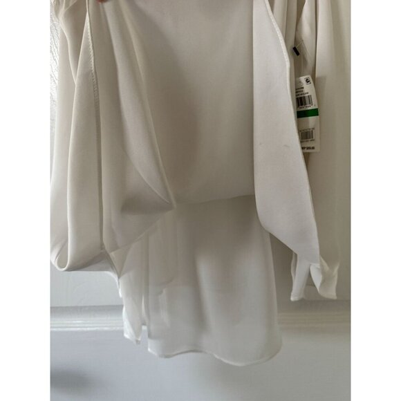 1. STATE Chiffon Inset V-Neck Spaghetti Strap Cami Large Cloud White - Picture 13 of 16